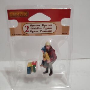 Lemax 2PC Christmas Shopping Break Mom and Child Seated #92766 Village Figurine
